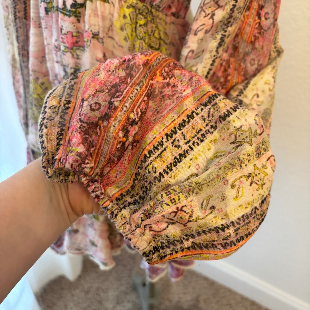 Hemant & Nandita Maya Mini Dress XL Open Back Tiered Ruffle Boho Party Resort - Picture 6 of 16